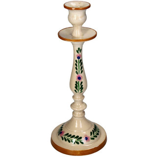 Enamel Folk Pattern Candlestick | Medium in Homewares from Oriana B www.orianab.com