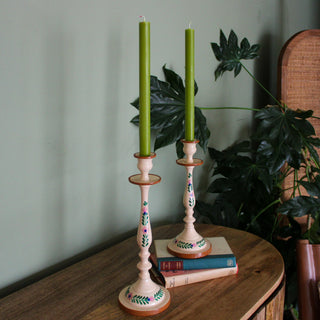 Enamel Folk Pattern Candlestick | Medium in Homewares from Oriana B www.orianab.com