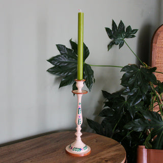 Enamel Folk Pattern Candlestick | Tall in Homewares from Oriana B www.orianab.com