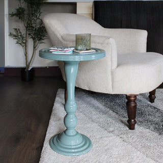 Enamel Side Table | Sky Blue in Furniture from Oriana B www.orianab.com