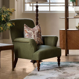 Esmond Armchair | Green Linen in Furniture from Oriana B www.orianab.com