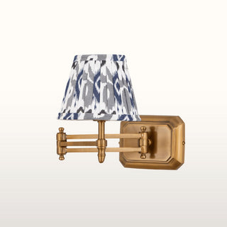 Extendable Brass Wall Light | Blue & Grey Shade in Lighting from Oriana B www.orianab.com
