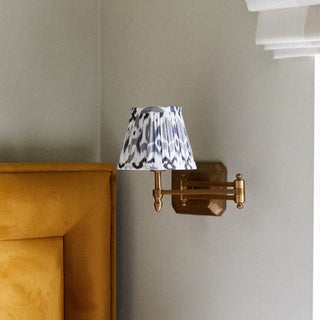 Extendable Brass Wall Light | Blue & Grey Shade in Lighting from Oriana B www.orianab.com