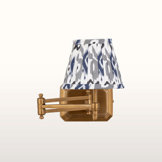 Extendable Brass Wall Light | Blue & Grey Shade in Lighting from Oriana B www.orianab.com