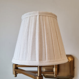Extendable Brass Wall Light | Neutral Pleated Shade in Lighting from Oriana B www.orianab.com