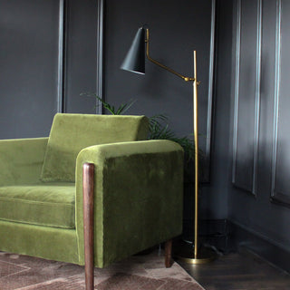 Floor Lamp with Black Cone Shade in Lighting from Oriana B www.orianab.com