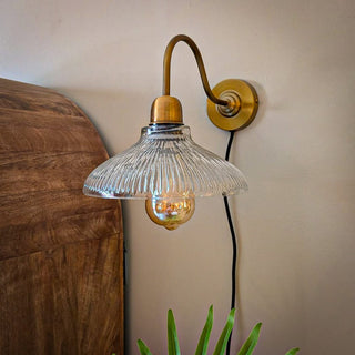 Glass & Brass Wall Light in Lighting from Oriana B www.orianab.com