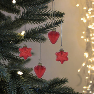 Glass Heart & Star Christmas Decorations | Set of 4 in Christmas from Oriana B www.orianab.com