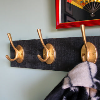 Gold and Dark Wood Coat Rack | 60cm in Homewares from Oriana B. www.orianab.com