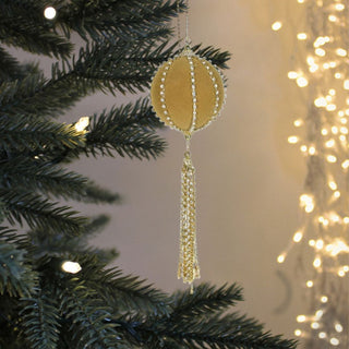 Gold Diamante Tassel Bauble in Christmas from Oriana B www.orianab.com
