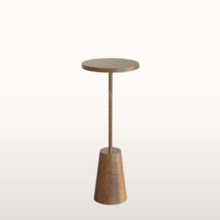 Gold Pedestal Drinks Table | SAMPLE in Outlet from Oriana B www.orianab.com