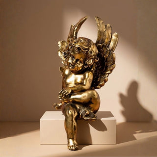 Golden Seated Cherub in Christmas from Oriana B www.orianab.com