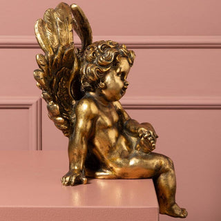 Golden Seated Cherub in Christmas from Oriana B www.orianab.com