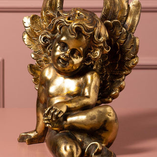 Golden Seated Cherub in Christmas from Oriana B www.orianab.com