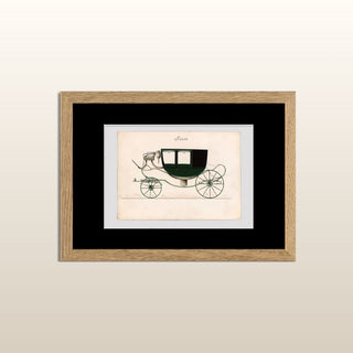 Green Coach Print | Oak Frame | 21x30 in Homewares from Oriana B www.orianab.com