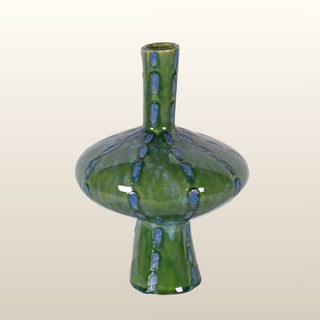 Green Dotted Lines Vase in Homewares from Oriana B www.orianab.com