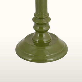 Green Enamel Table Lamp | Neutral Pleated Lampshade in Lighting from Oriana B www.orianab.com
