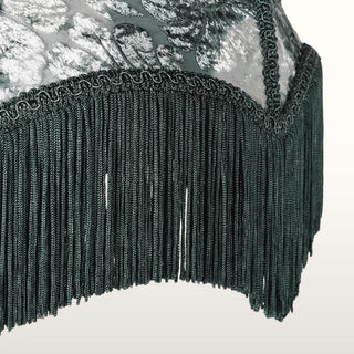 Green Fringed Shade Table Lamp in Lamps from Oriana B. www.orianab.com