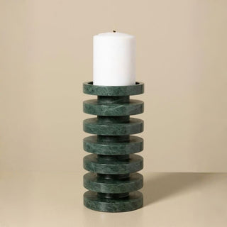 Green Marble Pillar Candleholder | Large in Homewares from Oriana B www.orianab.com