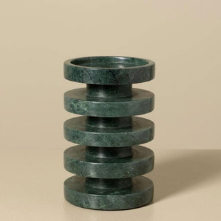 Green Marble Pillar Candleholder | Medium in Homewares from Oriana B www.orianab.com