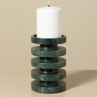 Green Marble Pillar Candleholder | Medium in Homewares from Oriana B www.orianab.com