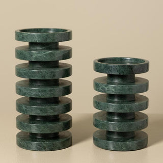 Green Marble Pillar Candleholder | Medium in Homewares from Oriana B www.orianab.com