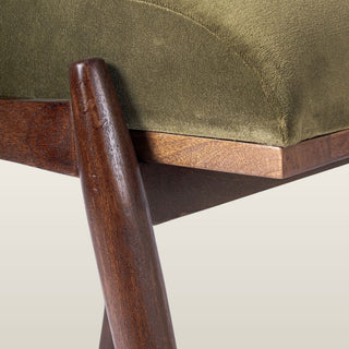 Green Velvet Wooden Upholstered Foot Stool in Furniture from Oriana B www.orianab.com