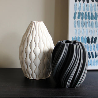 Grey Swirl Vase | 21cm in Vases & Plant Pots from Oriana B. www.orianab.com