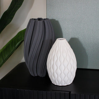 Grey Swirl Vase | 31cm in Homewares from Oriana B www.orianab.com