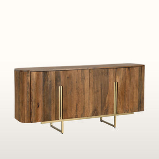 Grooved Wood & Brass Sideboard in Furniture from Oriana B. www.orianab.com