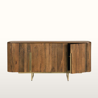 Grooved Wood & Brass Sideboard in Furniture from Oriana B. www.orianab.com