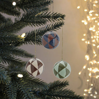 Handmade Papier Mache Christmas Balls | Set of 3 in Christmas Decorations from Oriana B www.orianab.com