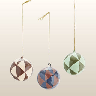 Handmade Papier Mache Christmas Balls | Set of 3 in Christmas Decorations from Oriana B www.orianab.com