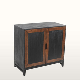 Inlay 2 Door Cabinet | Black & Wood in Furniture from Oriana B www.orianab.com