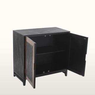 Inlay 2 Door Cabinet | Black & Wood in Furniture from Oriana B www.orianab.com