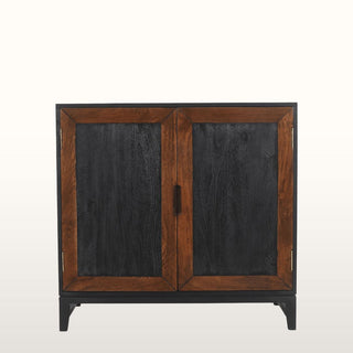 Inlay 2 Door Cabinet | Black & Wood in Furniture from Oriana B www.orianab.com