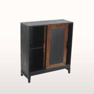 Inlay Sliding Door Console Cabinet | Black & Wood in Furniture from Oriana B www.orianab.com
