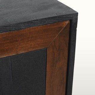 Inlay Sliding Door Console Cabinet | Black & Wood in Furniture from Oriana B www.orianab.com