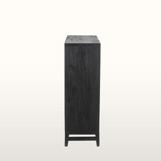 Inlay Sliding Door Console Cabinet | Black & Wood in Furniture from Oriana B www.orianab.com