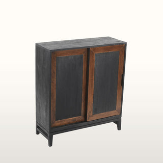 Inlay Sliding Door Console Cabinet | Black & Wood in Furniture from Oriana B www.orianab.com