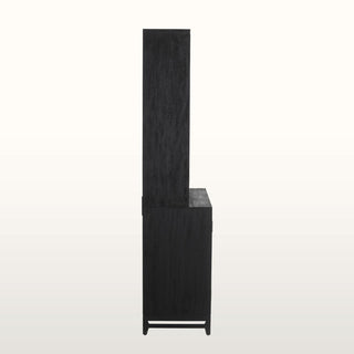Inlay Tall Bookshelf with Cabinet | Black & Wood in Furniture from Oriana B www.orianab.com