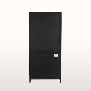 Inlay Tall Bookshelf with Cabinet | Black & Wood in Furniture from Oriana B www.orianab.com