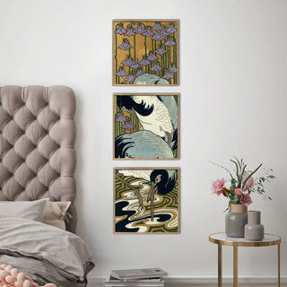 Japanese Heron I Print | 61x61 in Homewares from Oriana B www.orianab.com