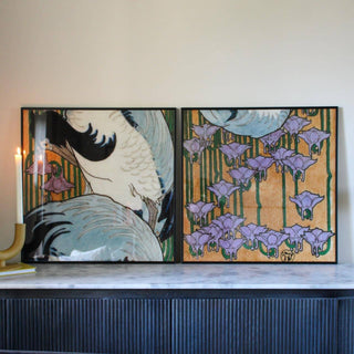 Japanese Heron I Print | 61x61 in Homewares from Oriana B www.orianab.com