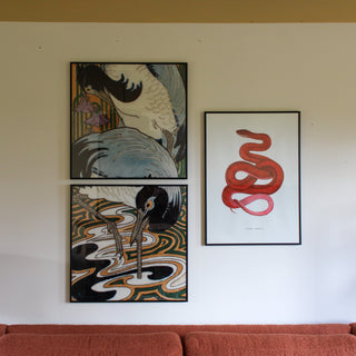 Japanese Heron III Print | 61x61 in Homewares from Oriana B www.orianab.com