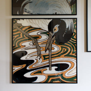Japanese Heron III Print | 61x61 in Homewares from Oriana B www.orianab.com