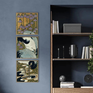 Japanese Heron III Print | 61x61 in Homewares from Oriana B www.orianab.com