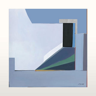 Large Blue Geometric Canvas | 140cm X 140cm in Homewares from Oriana B www.orianab.com