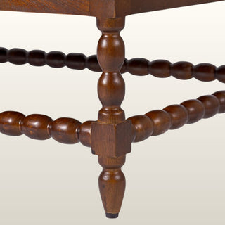 Large Bobbin Ottoman | Green Linen in Furniture from Oriana B www.orianab.com