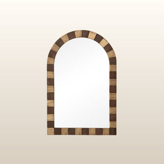 Large Brass Wood Arched Mirror in Homewares from Oriana B www.orianab.com